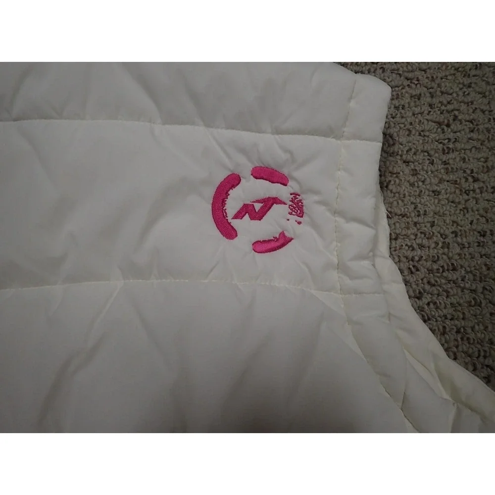 Nordica‎ Puffer Vest Women Large White Excellent Hooded Embroidered Ski Gorpcore